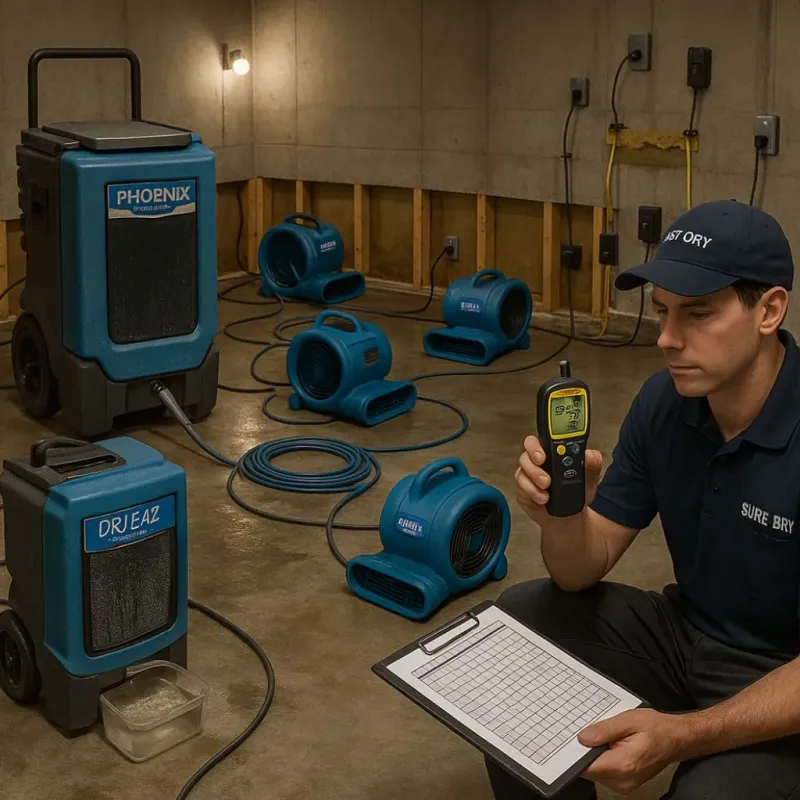 Structural Drying and Dehumidification process in Simonton Lake, IN